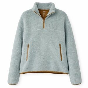 Girlfriend Collective Sherpa Half Zip Fleece Jacket Ice Blue XL Recycled